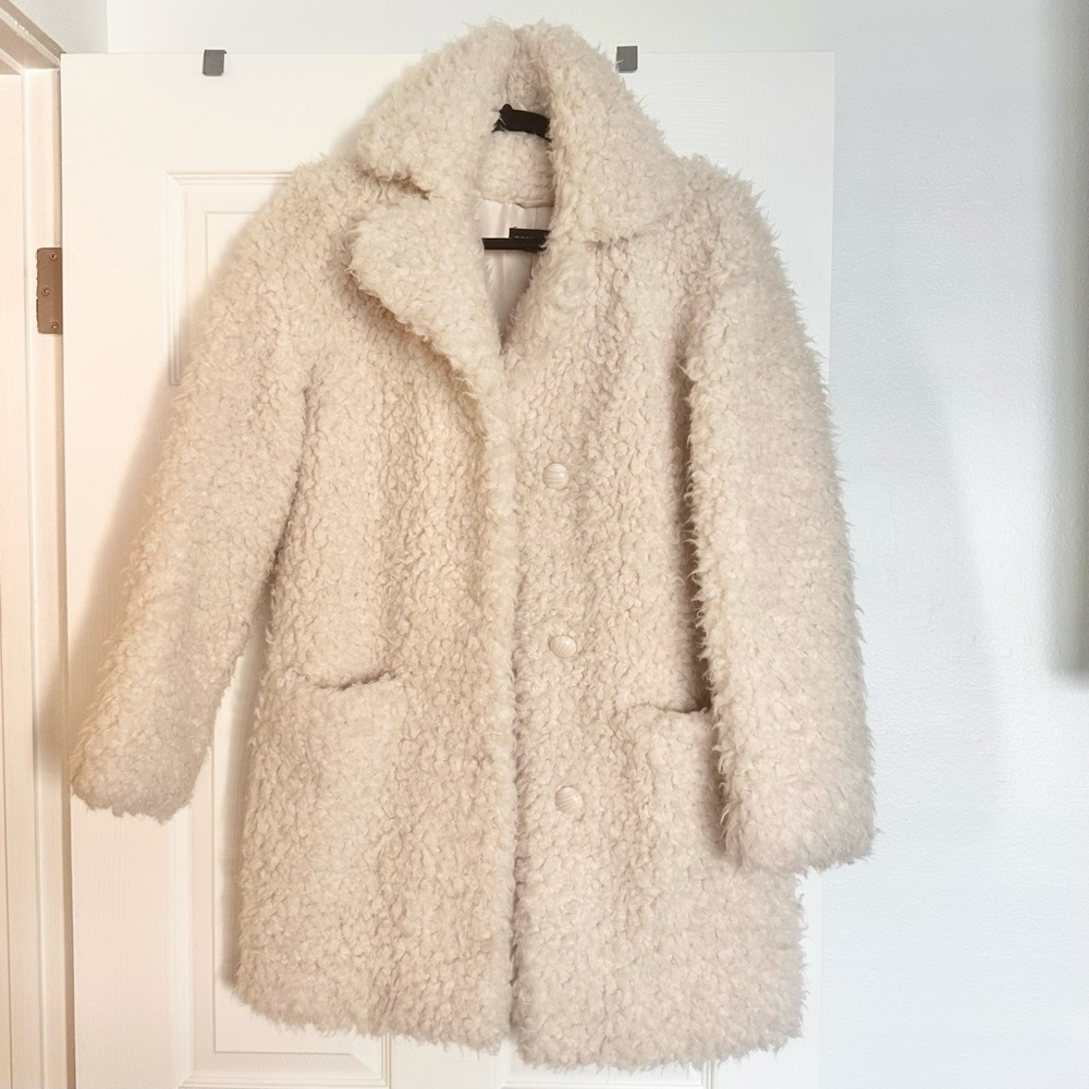 Topshop Cream Teddy Coat